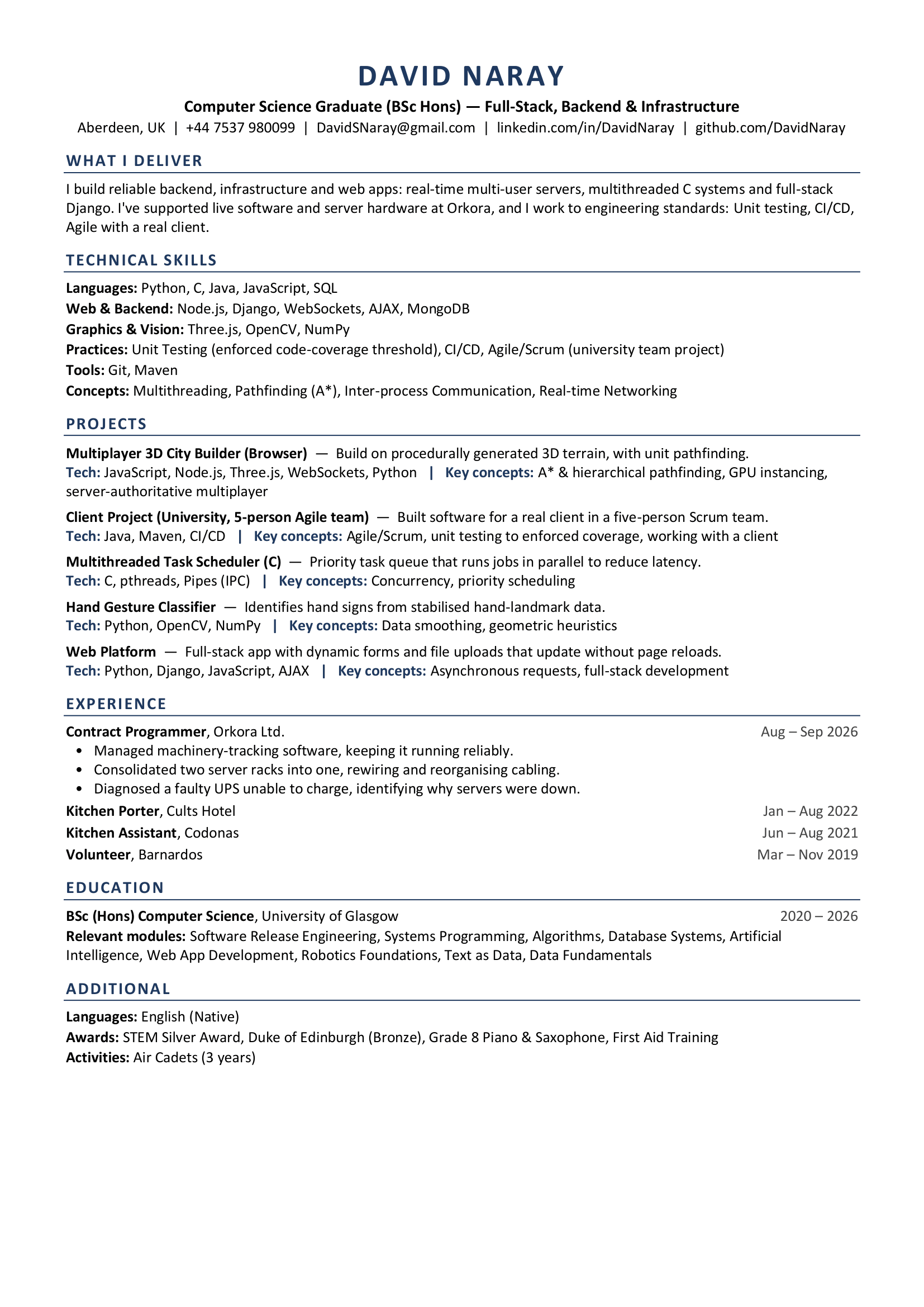 David Naray Resume